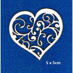 BEERMATA #1,5mm Serce ażurowe 5x5cm  tekturka , scrap,  birmata